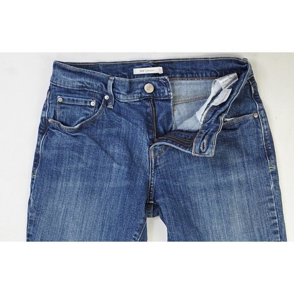 Levi's 27X29 Size 4S Womens 505 Straight Blue Denim 5 Pocket Logo Tag Jeans - Picture 7 of 14